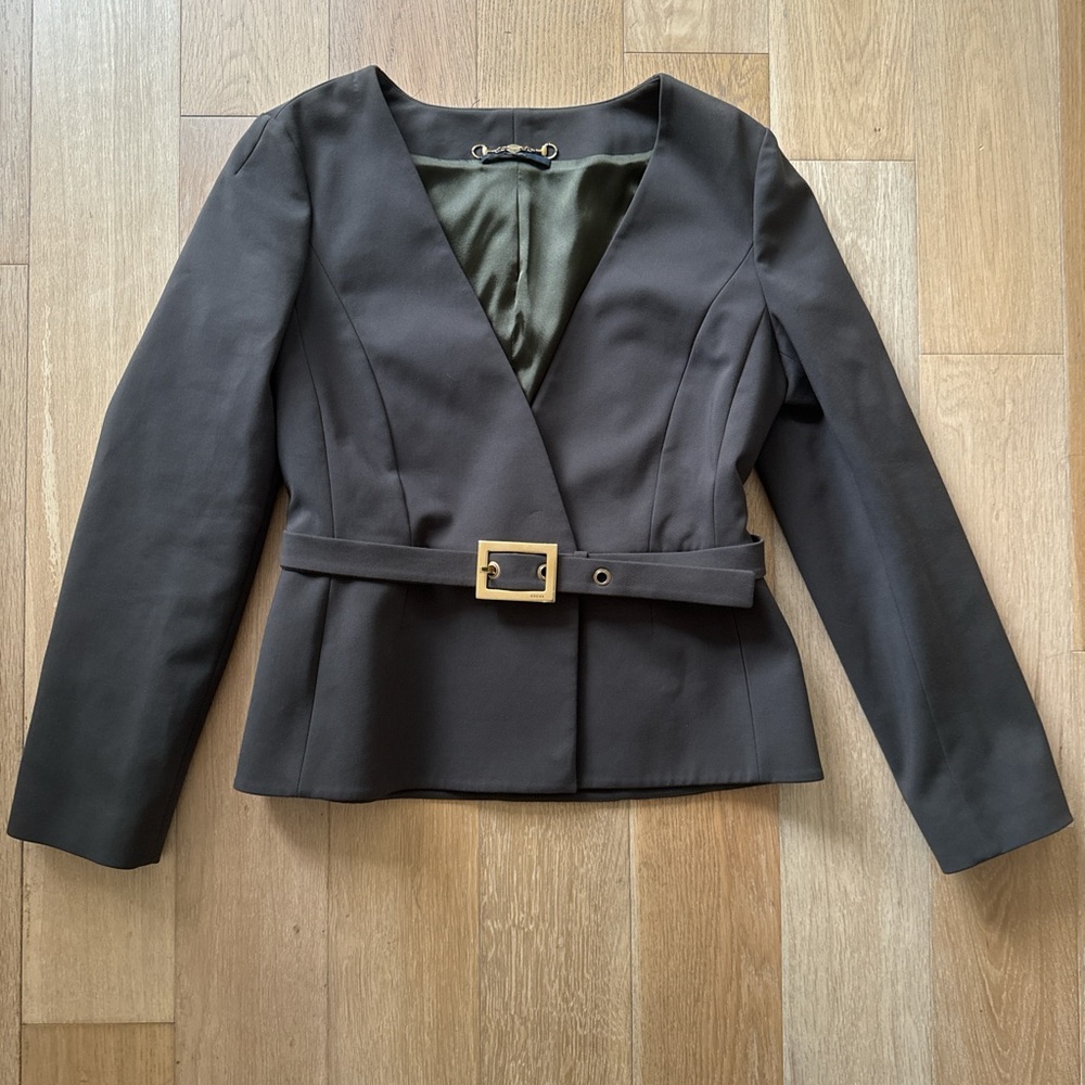 Gucci Brown Blazer Top